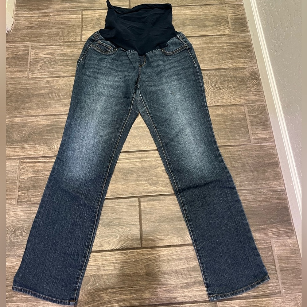 Indigo blue maternity jeans